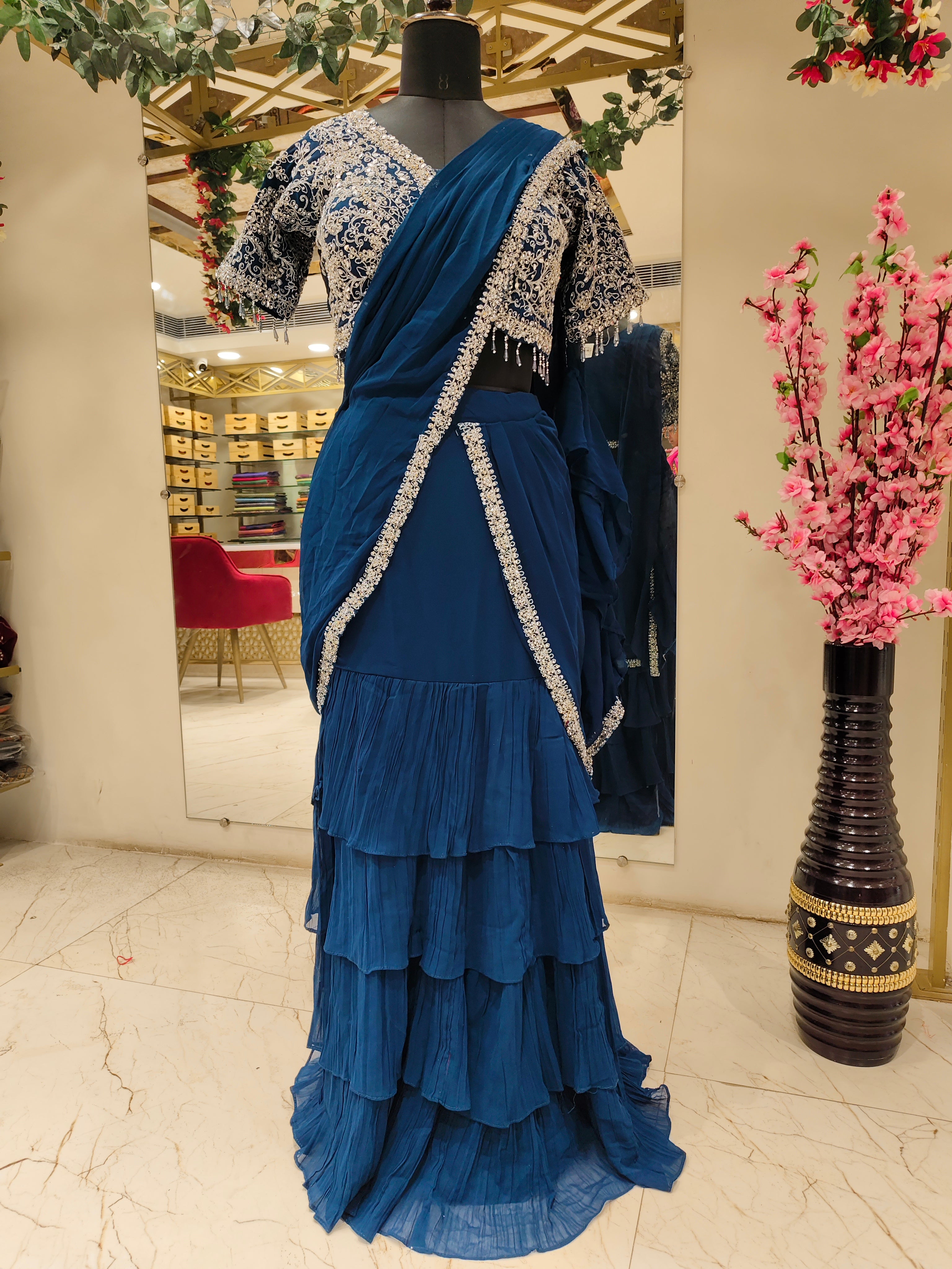 Designer Ruffle Saree