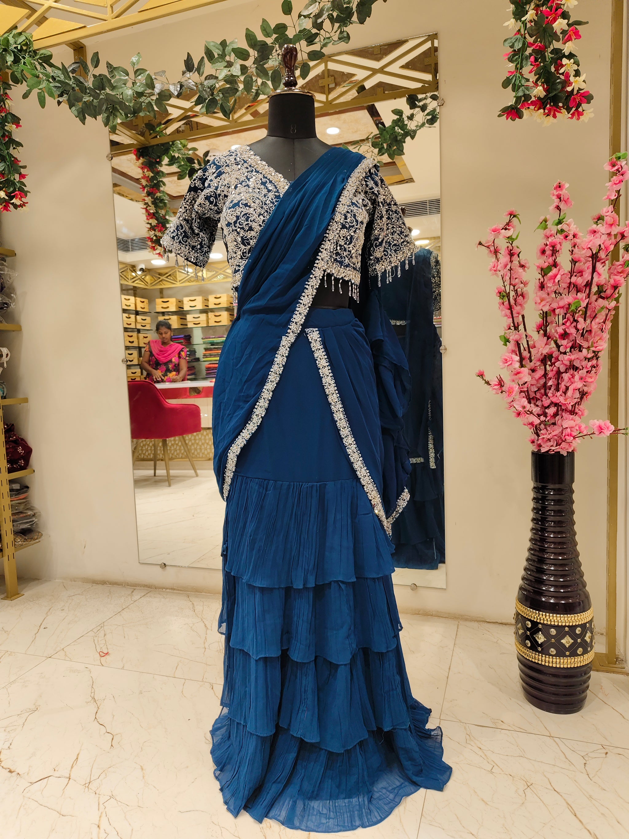Designer Ruffle Saree
