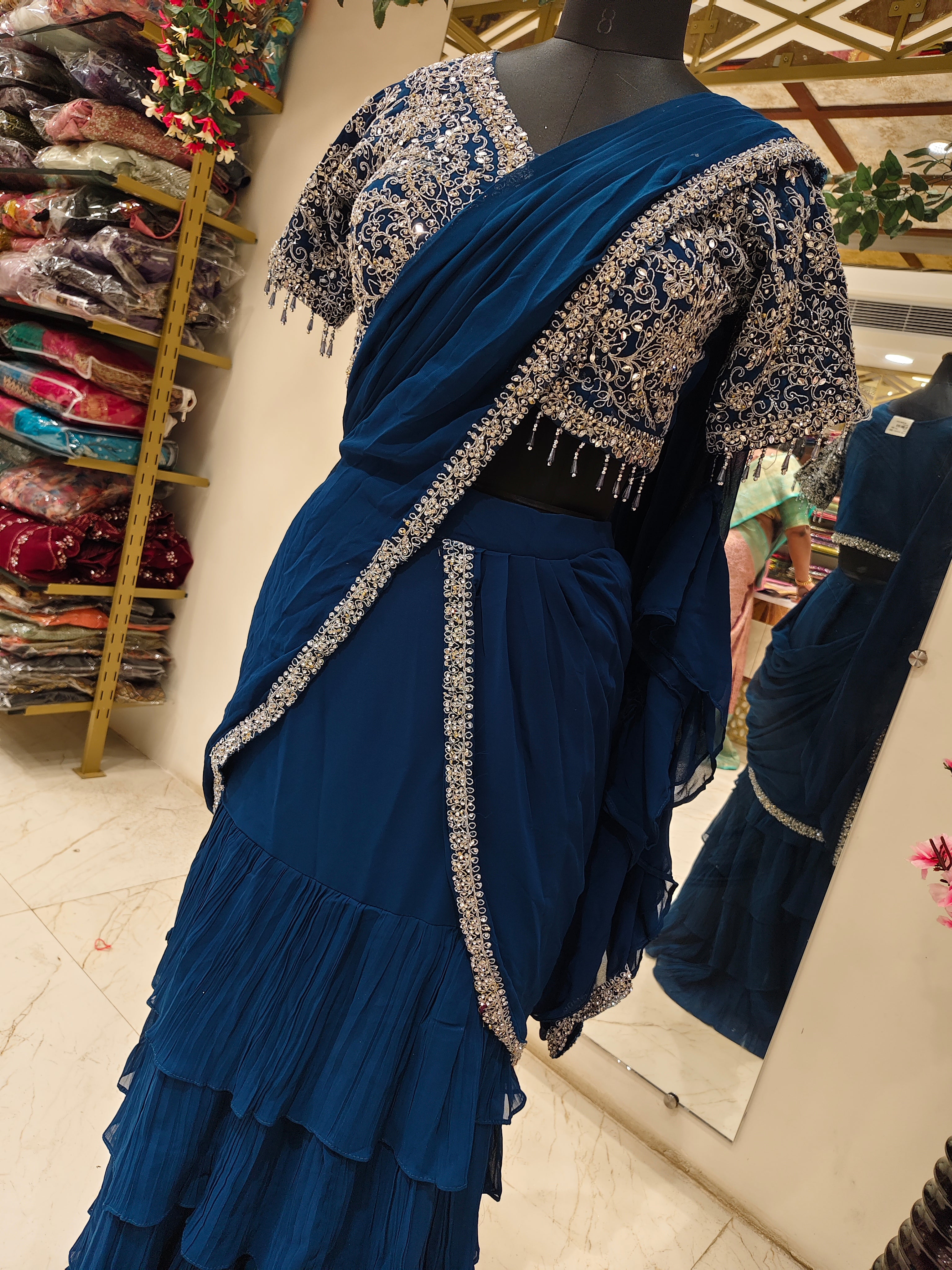 Designer Ruffle Saree